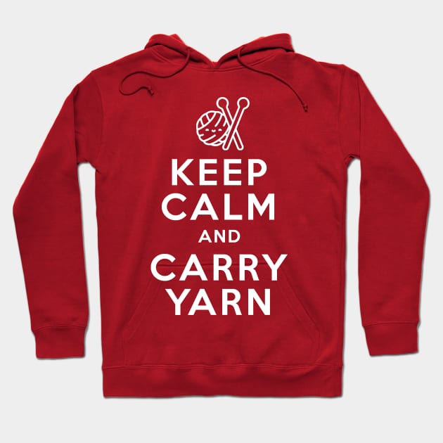 Funny Crochet Keep Calm Carry Yarn Hoodie by DigiDreams